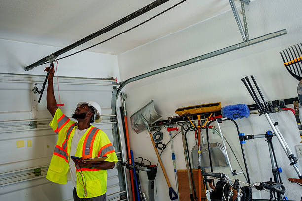 Professional Garage Door Panel Replacement technician working in Holland, TX